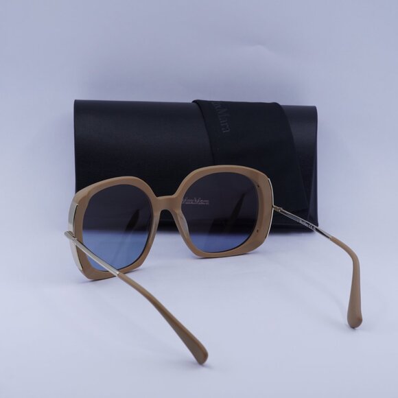 MaxMara MALIBU9 MM0079 46X Sunglasses Brown Butterfly Frame, Blue Lenses - Picture 10 of 10